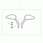 Thunderbird Storm Mirror kit, teardrop style, black