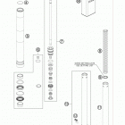 50 SX MINI CHASSIS Передняя вилка в разборе