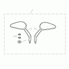 America Mirror kit, teardrop style, black