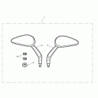 Bonneville T100 Oval mirrors, kit, drilled