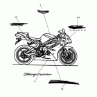 Daytona 675 SE Bodywork - decals; 411984> white bikes, 429247> red bike...