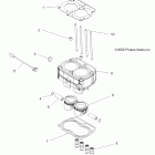 SPORTSMAN X2 800 EFI - A09TN76AL/AX/AZ Engine, piston and cylinder