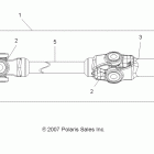 SPORTSMAN 500 HO EFI - A08MN50AF/AN/AQ/AR/AS/AT/AW/AX Drive train, front prop shaft (built 9 / 17 / 07 and bef...
