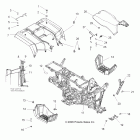 SPORTSMAN 800 EFI -A07MH76AL/AQ/AX/AY/AZ/A2/MN76AF/AT/AY Cab, rear, seat and frame