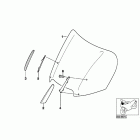 K1200LT 99-04 (89V3) Adjustable windshield / mounting parts